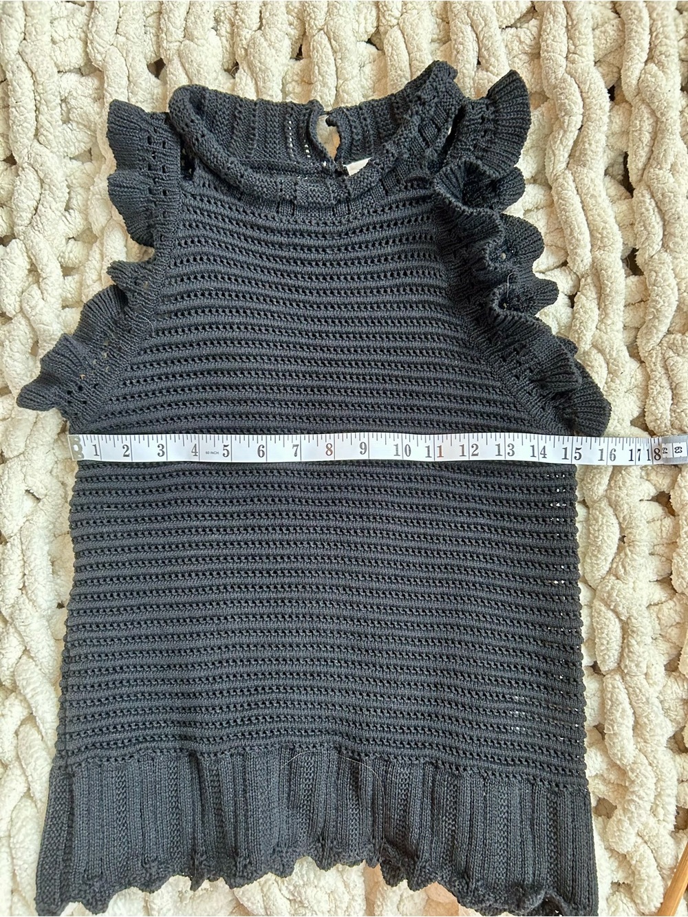🖤 Melissa Nepton Rana Ruffle Knit Top - Picture 6 of 7